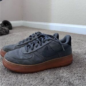 Nike Gray and Brown Sneakers with Gum Sole